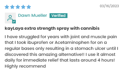 Kalaya Extra Strength Pain Relief Spray With Cannabis Sativa Seed Oil - Made in Canada
