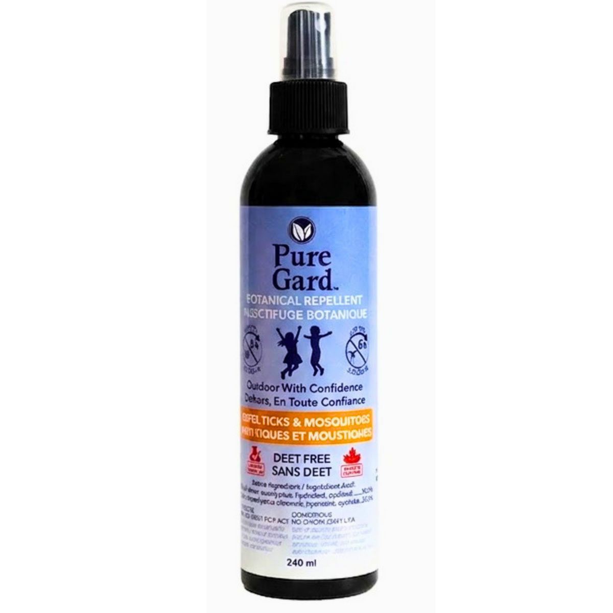 Pure Gard Botanical Insect Repellent for ticks and mosquitos 240mL Lemon Eucalyptus made in Canada