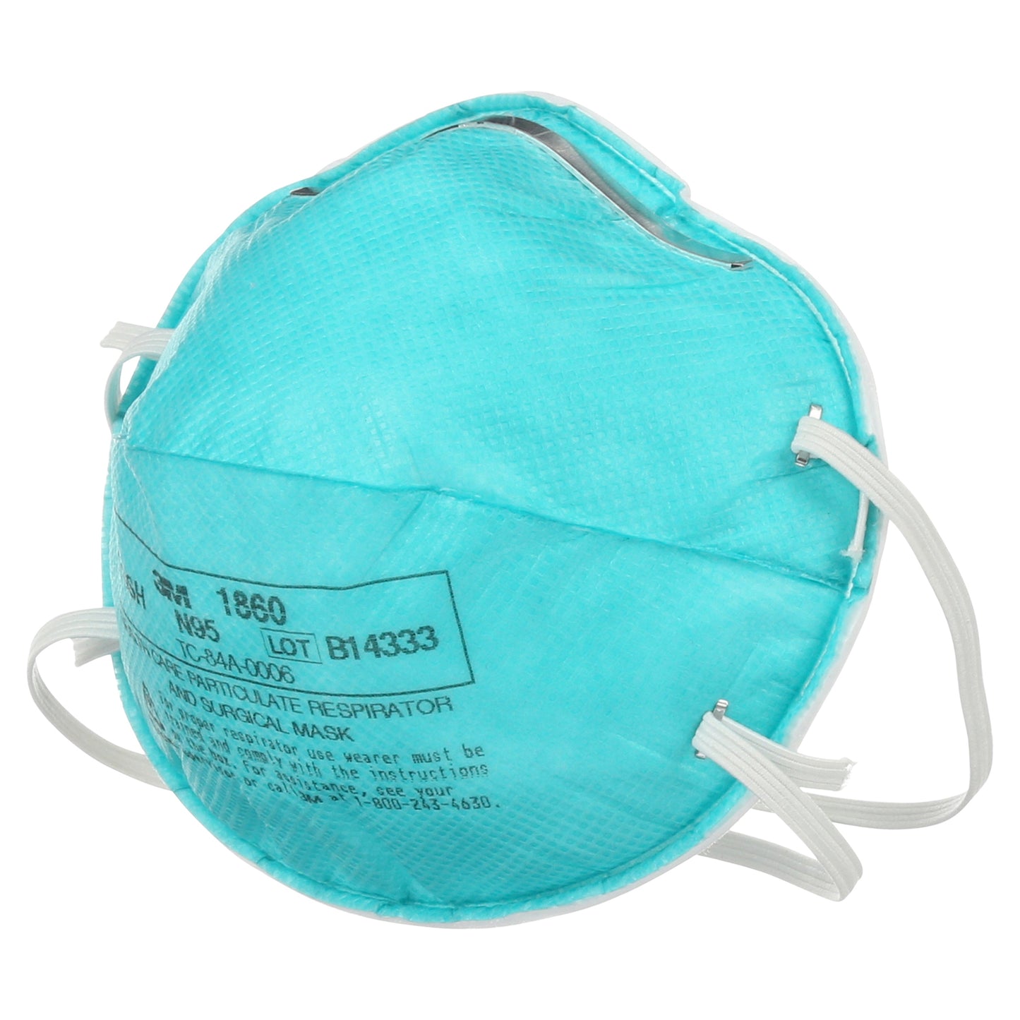 3M 1860 Healthcare NIOSH Surgical N95 Respirator Mask - Made in USA