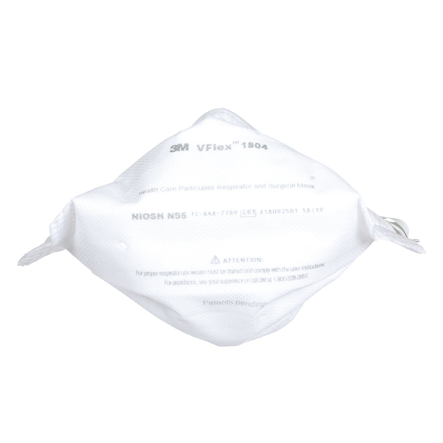 front view of 3M Canada 1804 surgical respirator N95 for health care dental