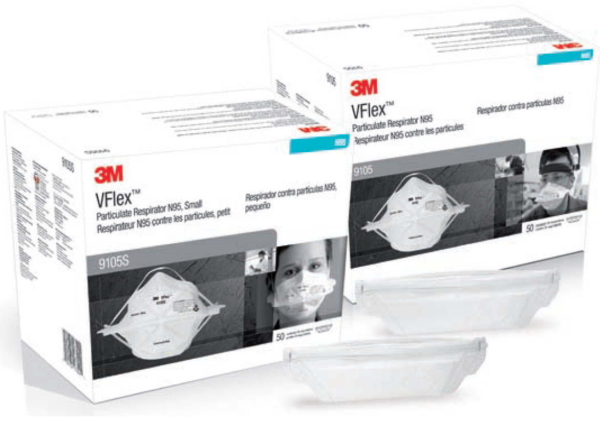 3M VFlex 9105 NIOSH N95 Respirator Mask - Made in USA