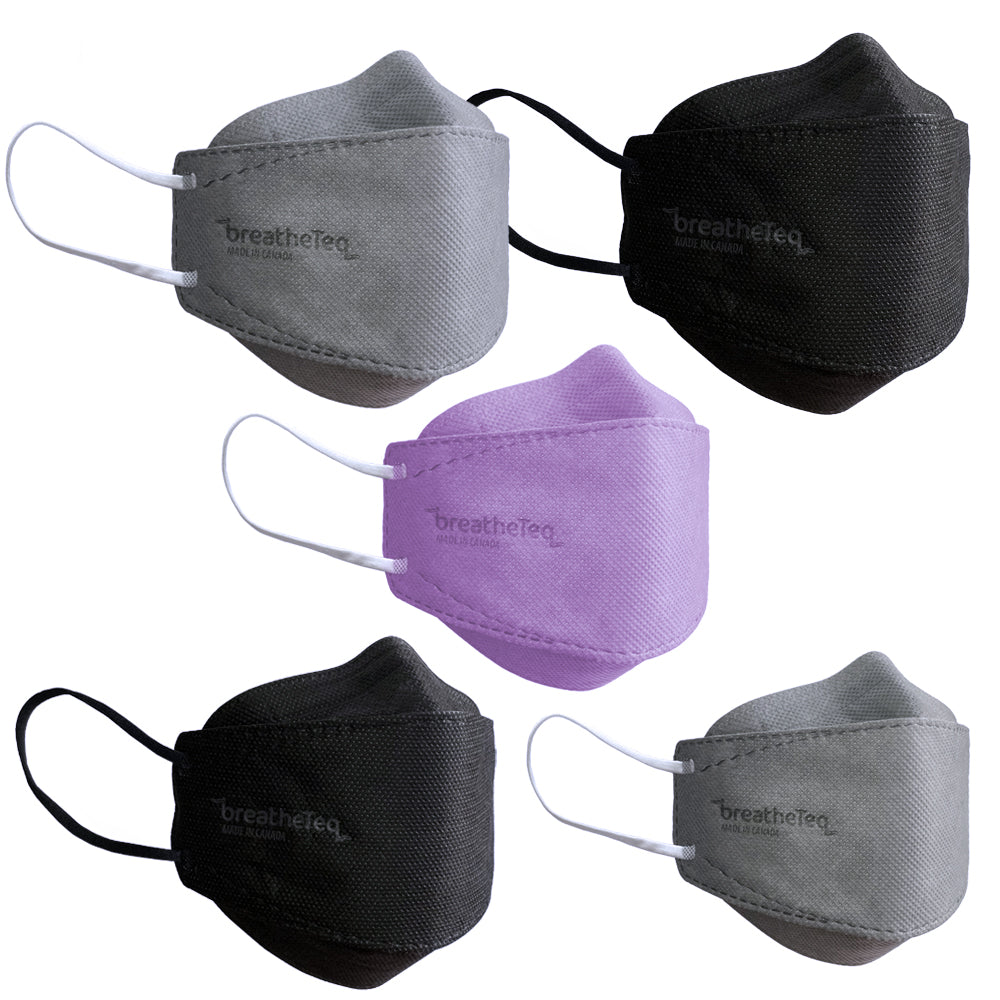 Canada Masq Breatheteq KN95 Sample Kit Purple Black Grey from Canada Strong Masks