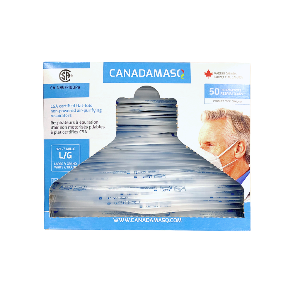 Canada Masq Q100 LARGE Healthcare CSA Certified Earloop Respirator - Made in Canada