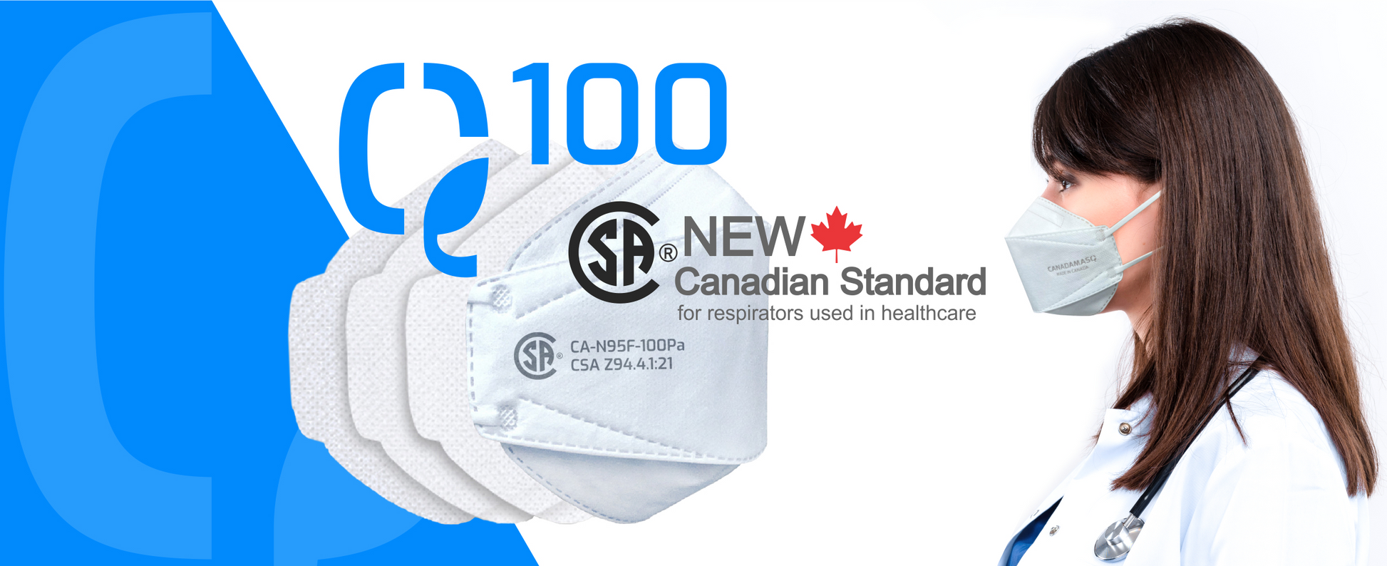 Q100 New Canadian Standard for respirator used in healthcare Up to 4x more breathable