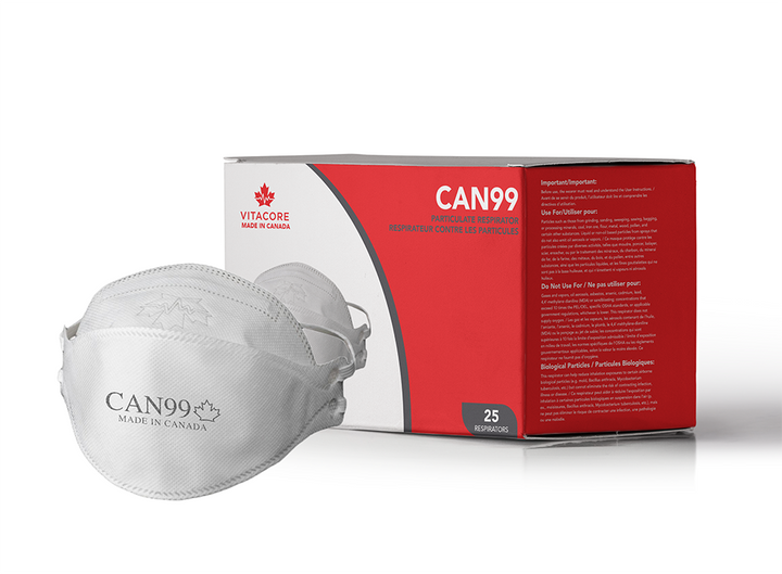 Vitacore CAN99 9500 NIOSH Surgical N95 Headband Respirator - Made in Canada - CSA Certified, FFP3, ≥99% PFE